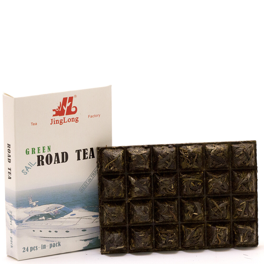 1033к Чай прессованный зеленый Пуэр Шэн "Цзинлун, Road Tea" чай 24 ча чжуань, 100гр