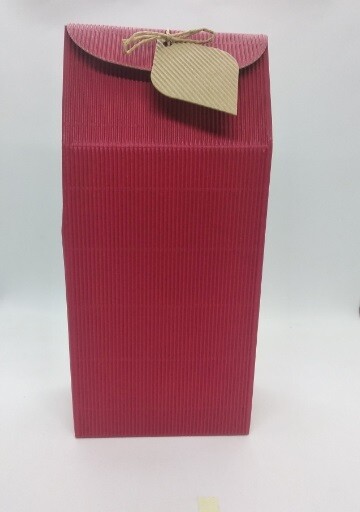 269064 Коробка подар. &quot;Большая&quot; размер=25,5*11,5*7см, картон гофрир. красный В РАЗОБРАННОМ ВИДЕ