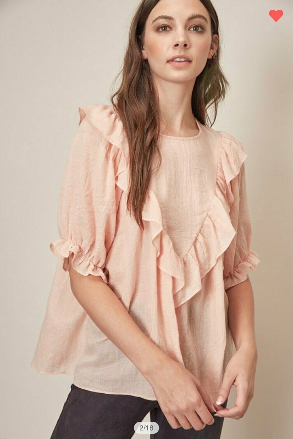 peach ruffle top