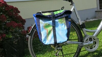 Radtasche, Fahrradtasche, Gepäckträgertasche Landkarte 1 Stück