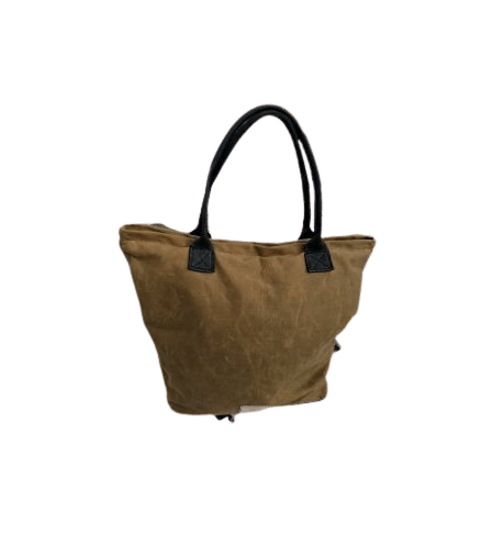 Shopper aus waxed Canvas oliv