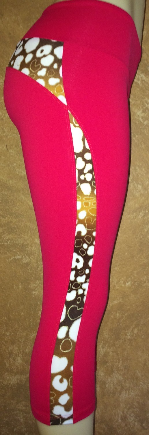 Animal print red capri