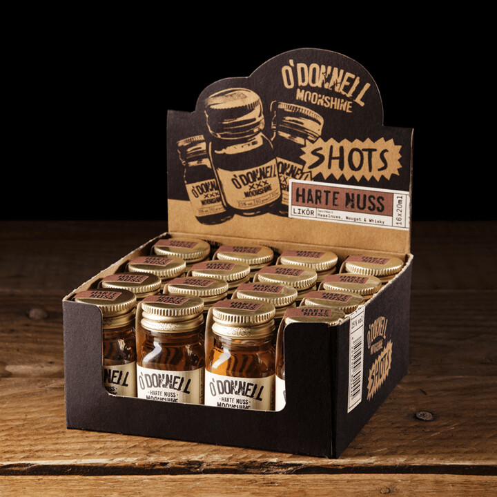 O´Donnell Moonshine - Harte Nuss Mikros 16 x 20ml Shots - Likör 25%