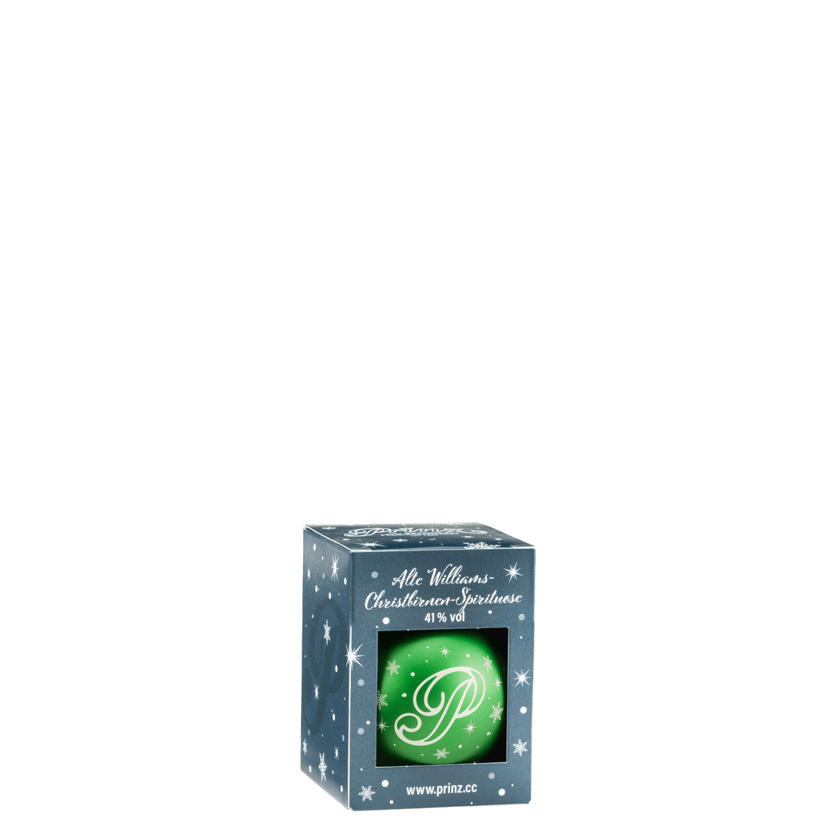 Grüne Christbaumkugel, gefüllt mit 0,04 l Nobilant Kakao Liqueur 37,7 % vol.