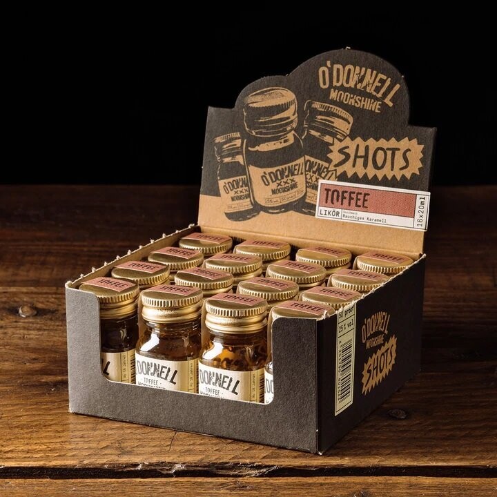 O´Donnell Moonshine - Toffee Mikros 16 x 20ml Shots - Likör 25%