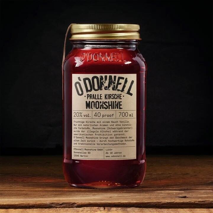 O´Donnell Moonshine - Pralle Kirsche Likör 20 % vol. - 0,7l O´Donnell Moonshine - Pralle Kirsche Likör 20 % vol. - 0,7l