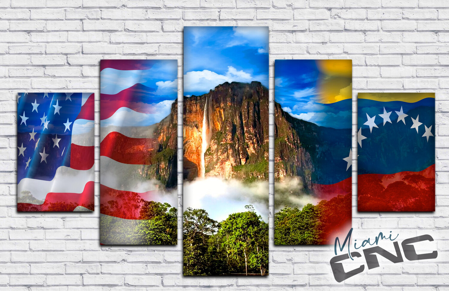 Canvas Salto Angel dos banderas