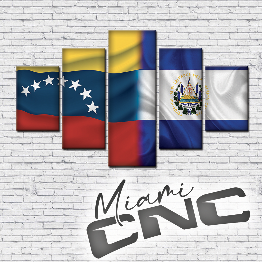 Venezuela Salvador banderas