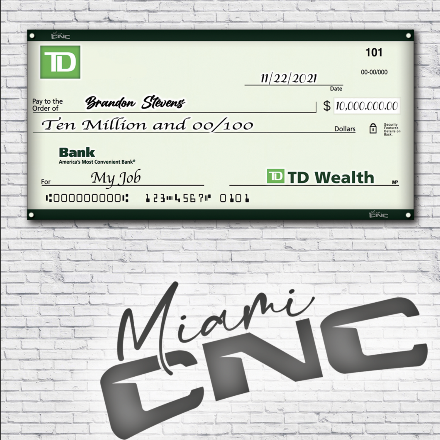 Td Bank Check (Personalizado)