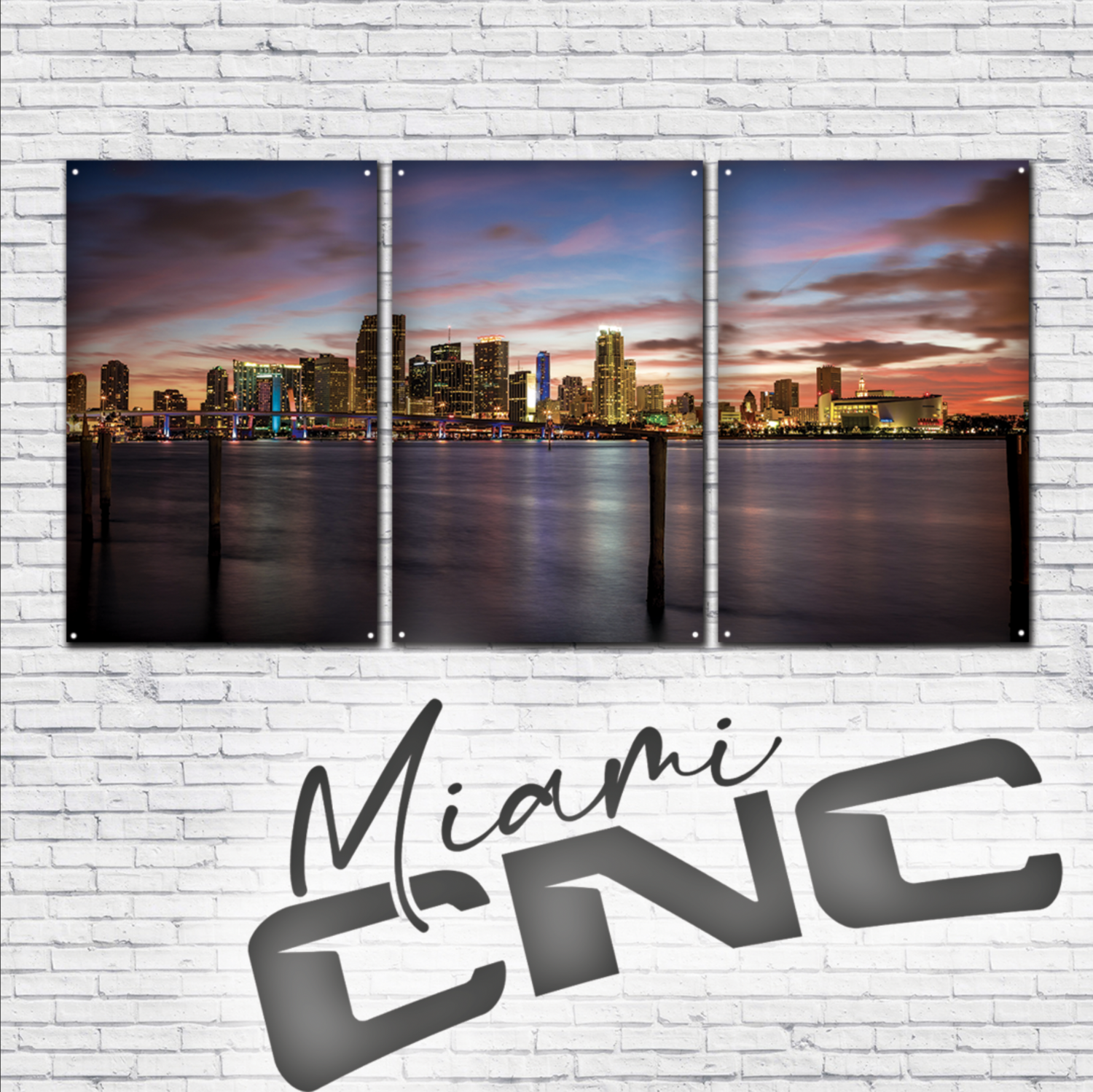 Acrilico Triptico Miami