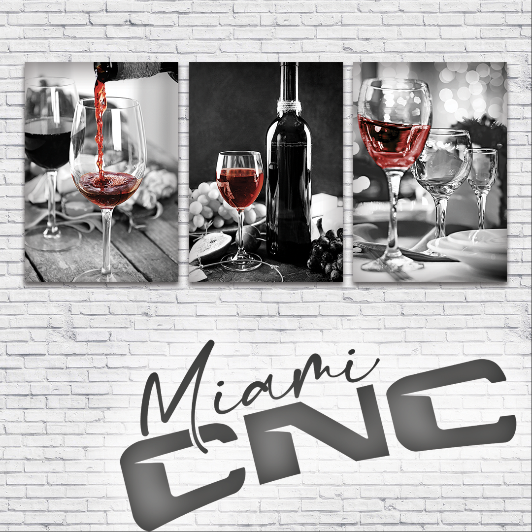 Set en Acrilico Vino tinto