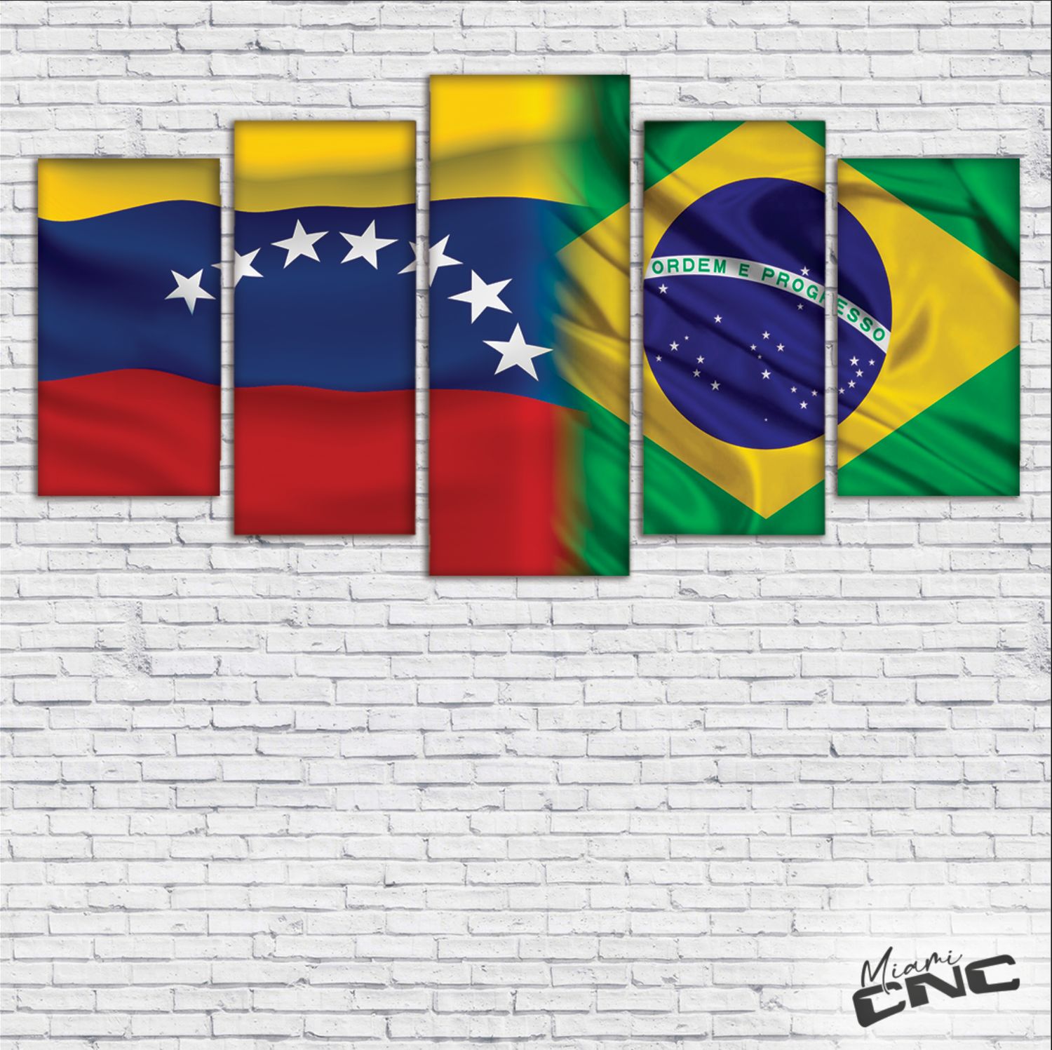 Banderas Brazil Venezuela Canvas 