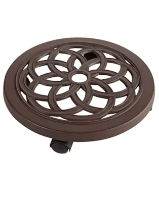 Nortene - Flora Roll Alu fém virágalátét, sötétszürke, 30 cm