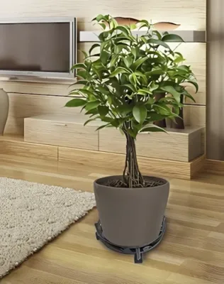 Nortene- Flora Roll Art Deco fém gurolós virágalátét, fekete, 32 cm