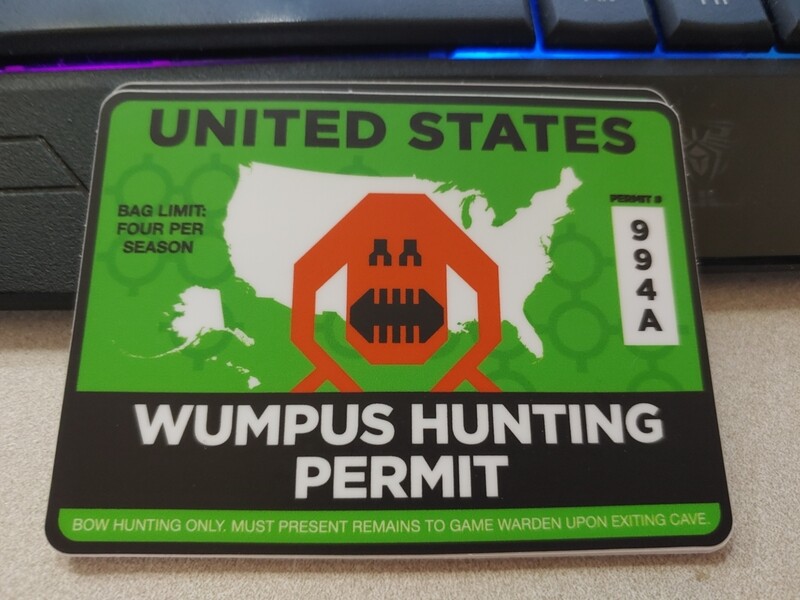 Wumpus hunting permit sticker