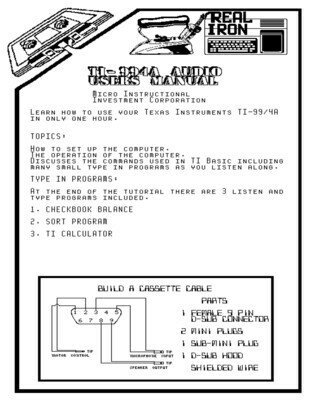 Real Iron - AUDIO USERS MANUAL cassette