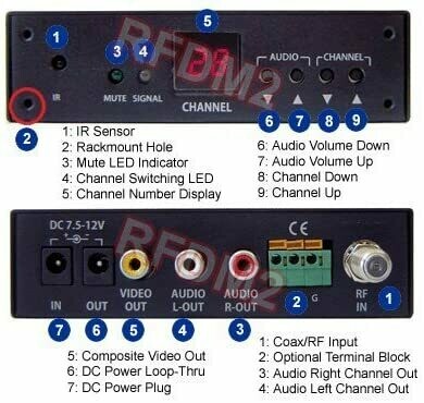 Analog NTSC UHF VHF CATV Tuner RF Demodulator with RCA A/V Output