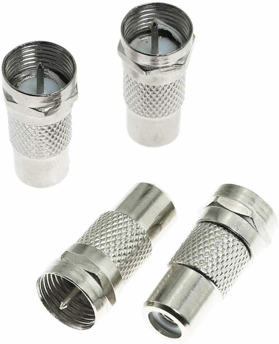 RCA to F connector for hooking classic RF devices directly to COAX connection on TV sets qty 1