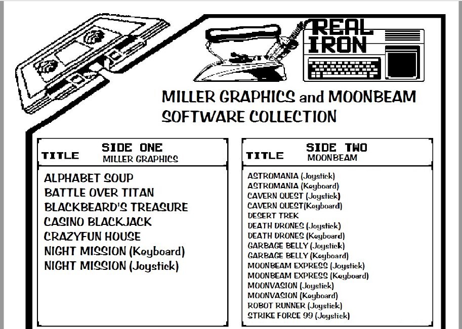 Real Iron - MILLER GRAPHICS and MOONBEAM COLLECTION cassette