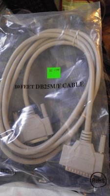 10ft DB25 10ft straight through M-F cable for HDX
