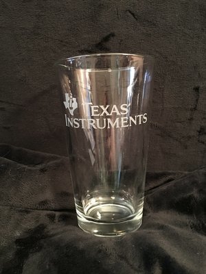 Texas Instruments logo pint glass