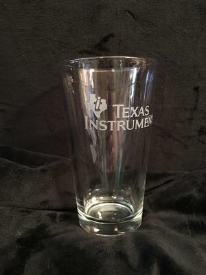 Texas Instruments logo pint glass