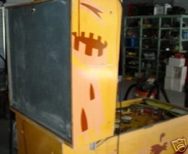 Reproduction metal backbox door for older Bally pinball (late 60&#39;s early 70&#39;s EM with metal back panel)