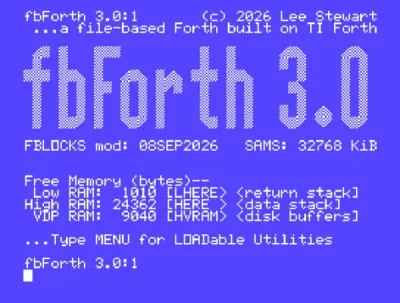 fbForth 3.0.1
