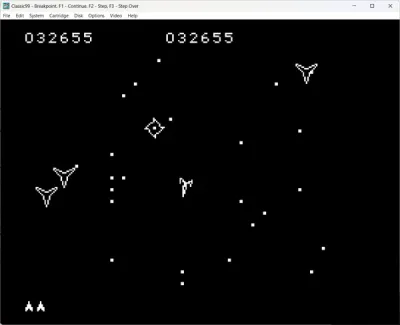 Mine Storm stock TI and F18a versions included 32k required