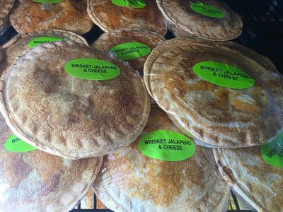 Homemade Smoked Brisket, Jalapeno and Cheese Pie (lunch size)