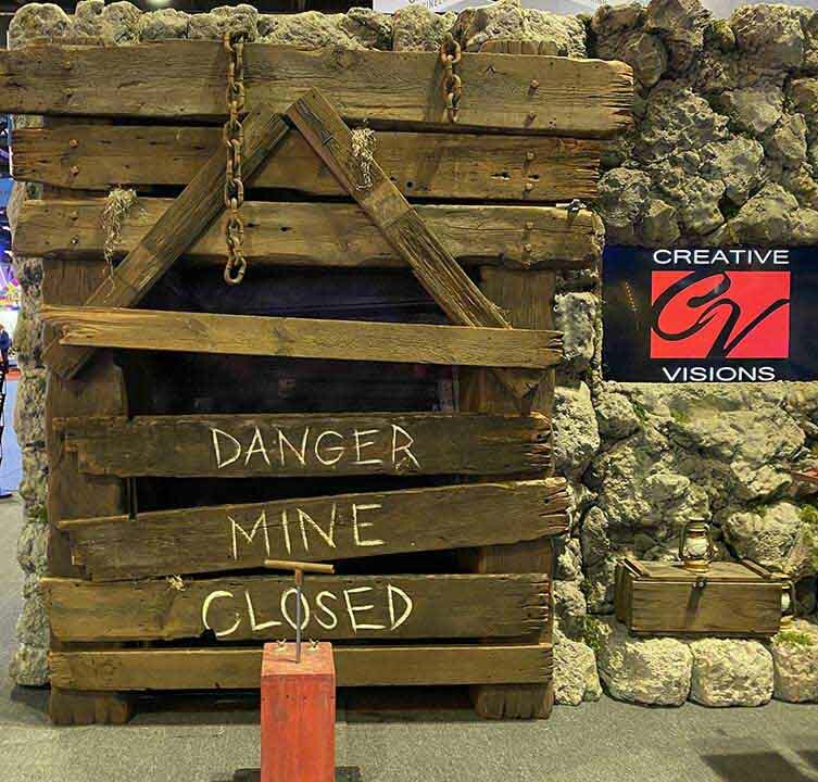 An interactive exploding mine prop for a theme park. 