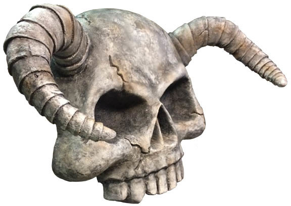 The skull of a demon: A theme park prop. 