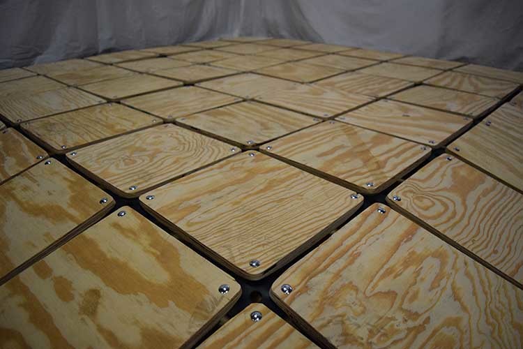 A section of squishy flooring — used in fun, interactive theme park and amusement attractions.