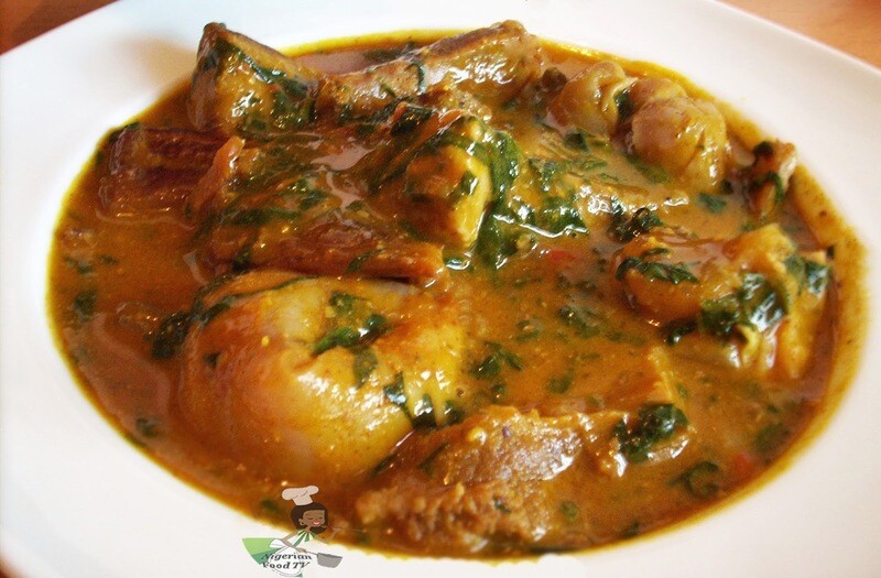 Ogbono Soup with Goatmeat and Semo/ Pounded yam, Eba