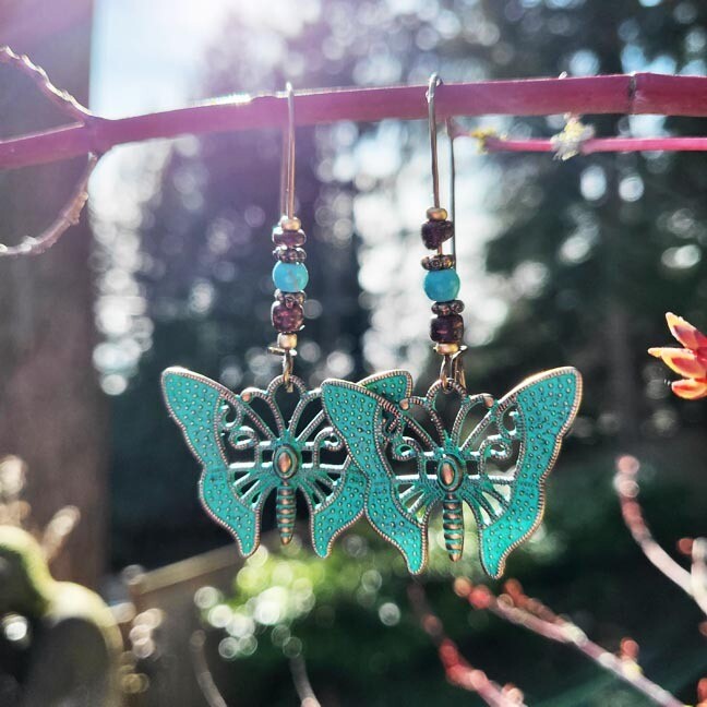 Bronze Butterfly Earrings