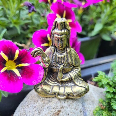 Kuan Yin Brass Figurine