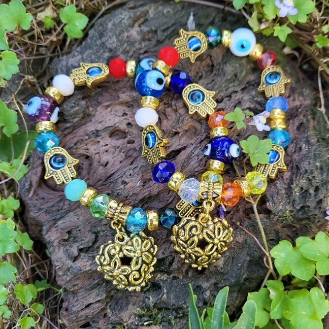 🧿Hamsa Evil Eye Protection Charms Bracelet