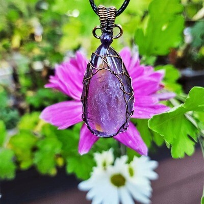 Wire Wrapped Amethyst Pendant