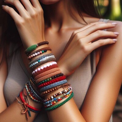 Mixed Materials and Styles Bracelets