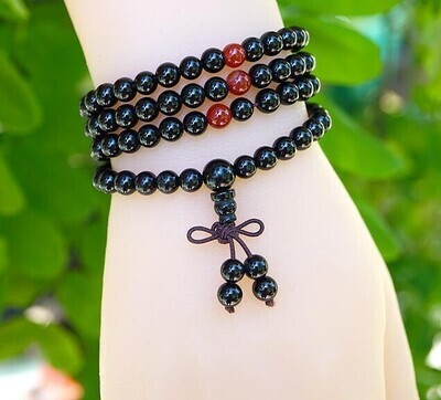 Obsidian and Carnelian Malas