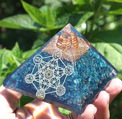 Blue Kyanite Metatron Orgone Pyramid