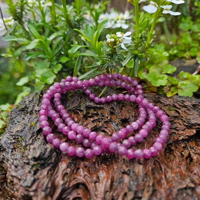 💖4mm Faceted Gemstone Bracelet – Ruby, Amethyst, Carnelian, Garnet – Healing Crystal Energy Jewelry