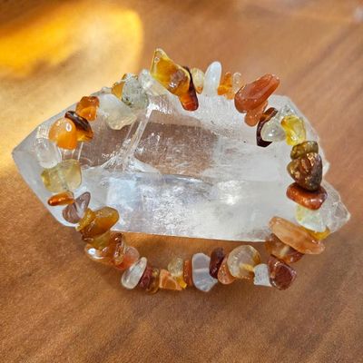 Carnelian Gemstone Chips Bracelet