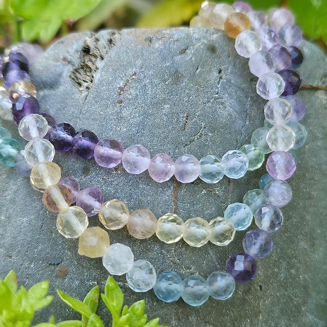 💫Multi Fluorite Bracelets Faceted 4mm