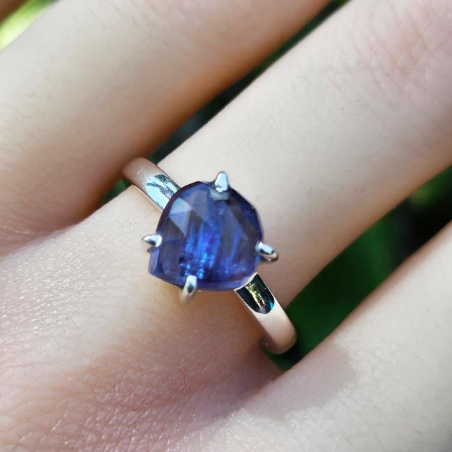 Blue Kyanite Ring in Sterling Silver