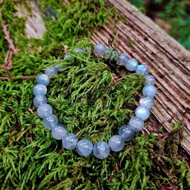 🌑Gray Moonstone Bracelet AAA