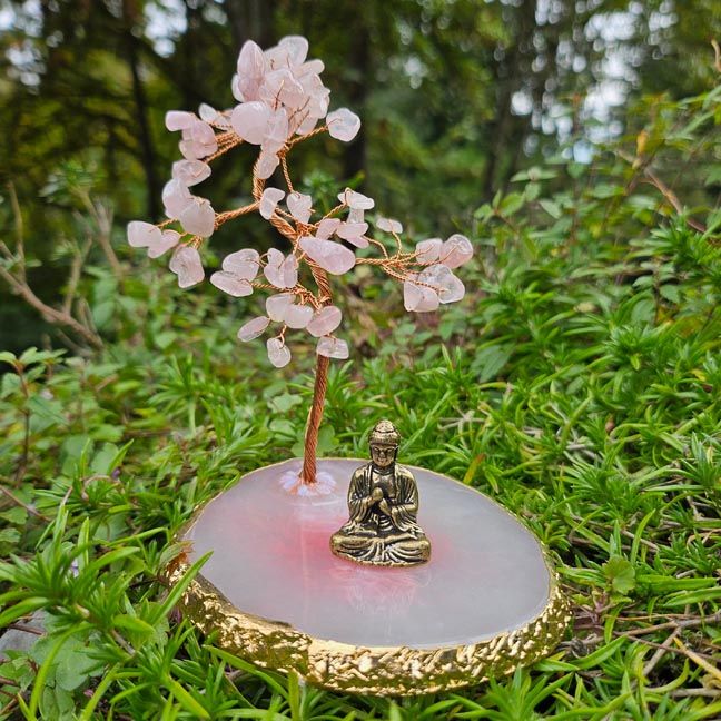 Rose Quartz Buddha Tree