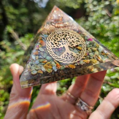 🌳Ruby Zoisite Tree of Life Orgone Pyramid