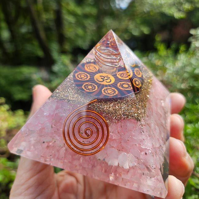 🕉️Rose Quartz OM Orgone Pyramid