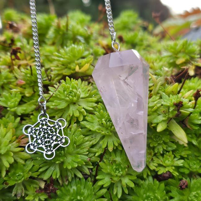 Metatron Rose Quartz Pendulum